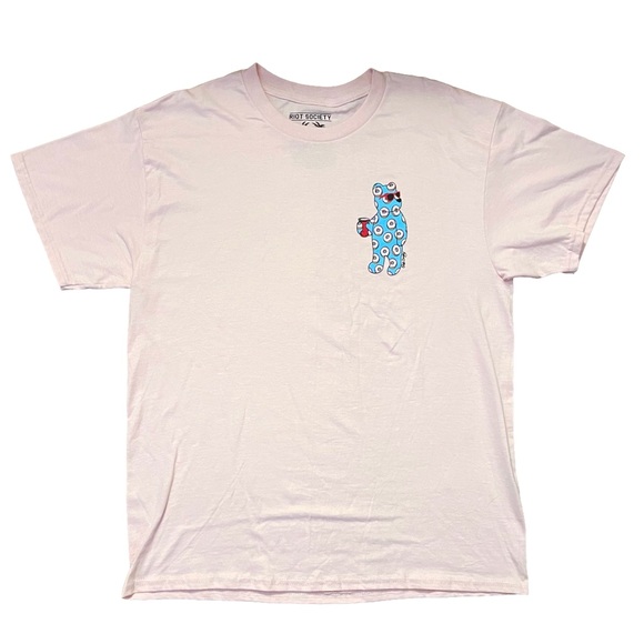 NWOT Riot Society Pink Donut Bear Tee Large - Picture 1 of 3